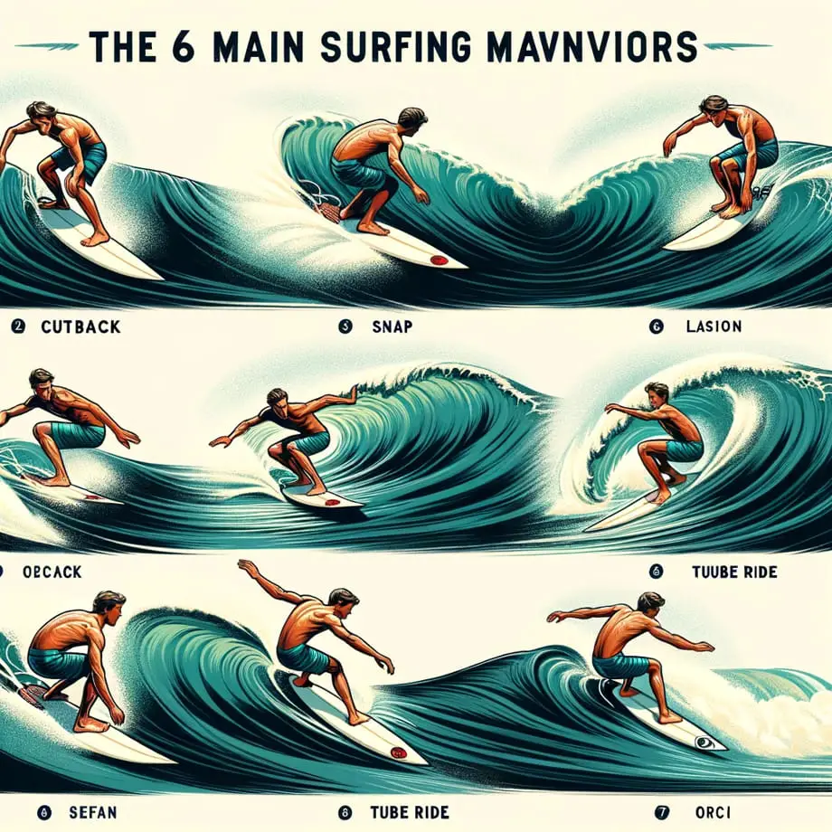 De 6 huvudsakliga surfmanövren
